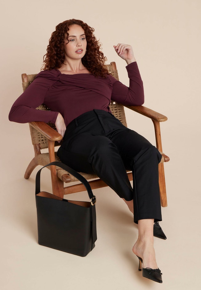 Shoulder-Twist Drape Top image number 2