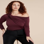 Shoulder-Twist Drape Top image number null