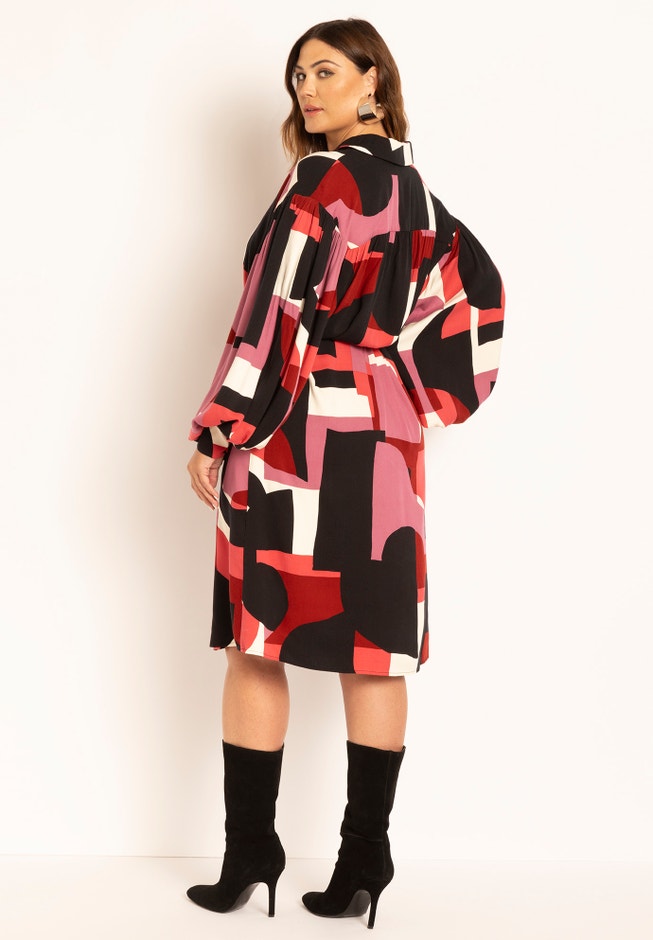Exaggerated Sleeve Shirt Dress image number 3
