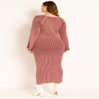 Petal Sleeve Midi Sweater Dress image number null