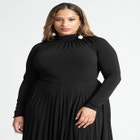 Pleated Skirt Raglan Dress image number null