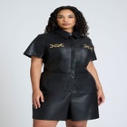Leather Short Romper image number null