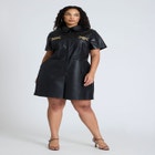 Leather Short Romper image number null