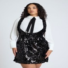 Bow Blouse Sequin Mini Dress image number null