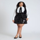 Bow Blouse Sequin Mini Dress image number null