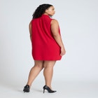 Pleated Bow Neck Mini Dress image number null