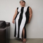 Striped Knit Maxi Dress image number null