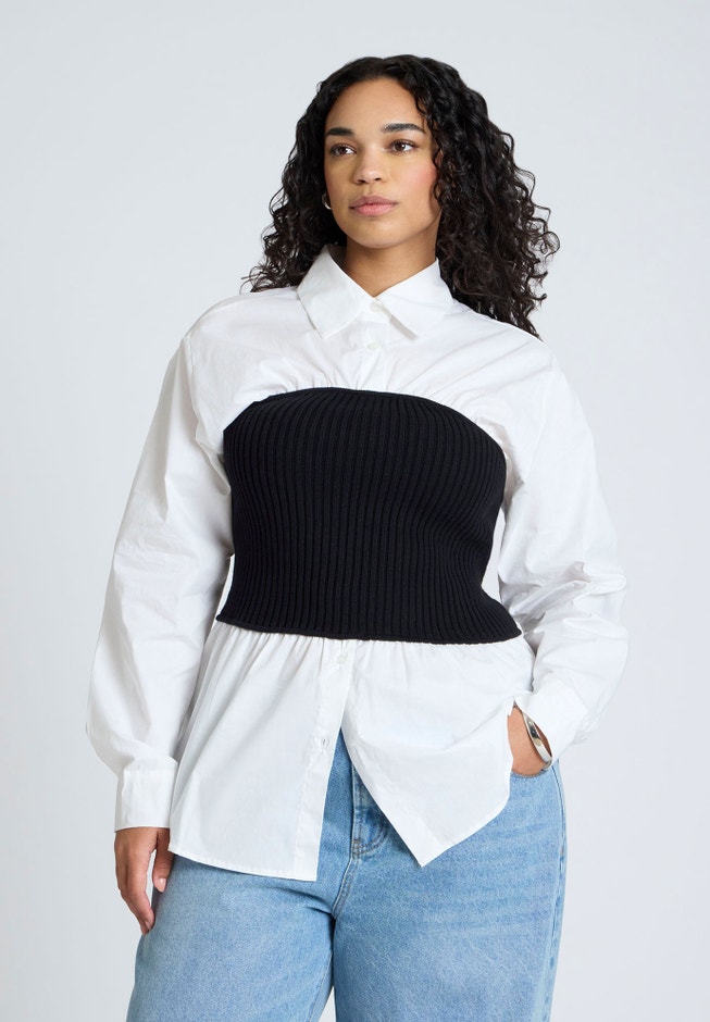 Sweater Tube Twofer Top image number 0