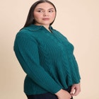 Peplum Zipper Sweater image number null