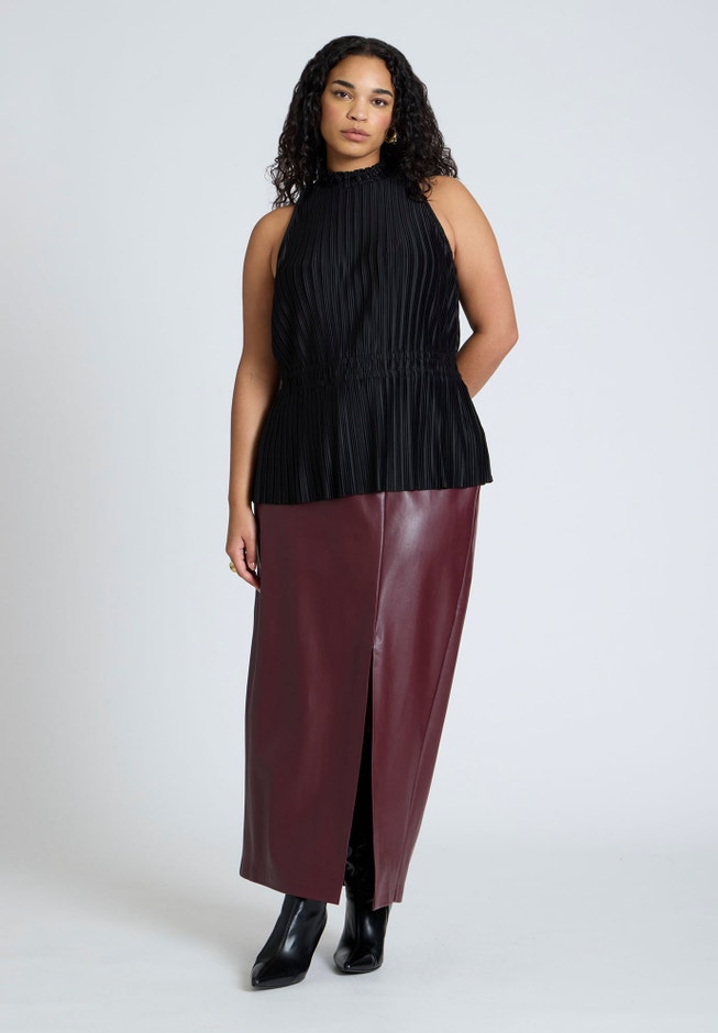 Sleeveless Plisse Top image number 2