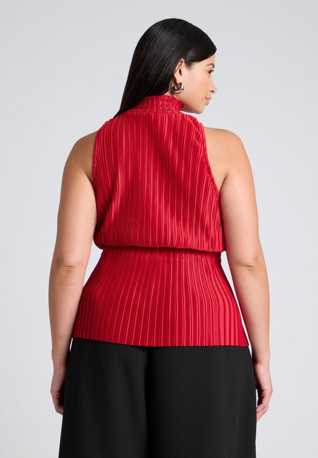 Sleeveless Plisse Top image number null