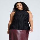 Sleeveless Plisse Top image number null