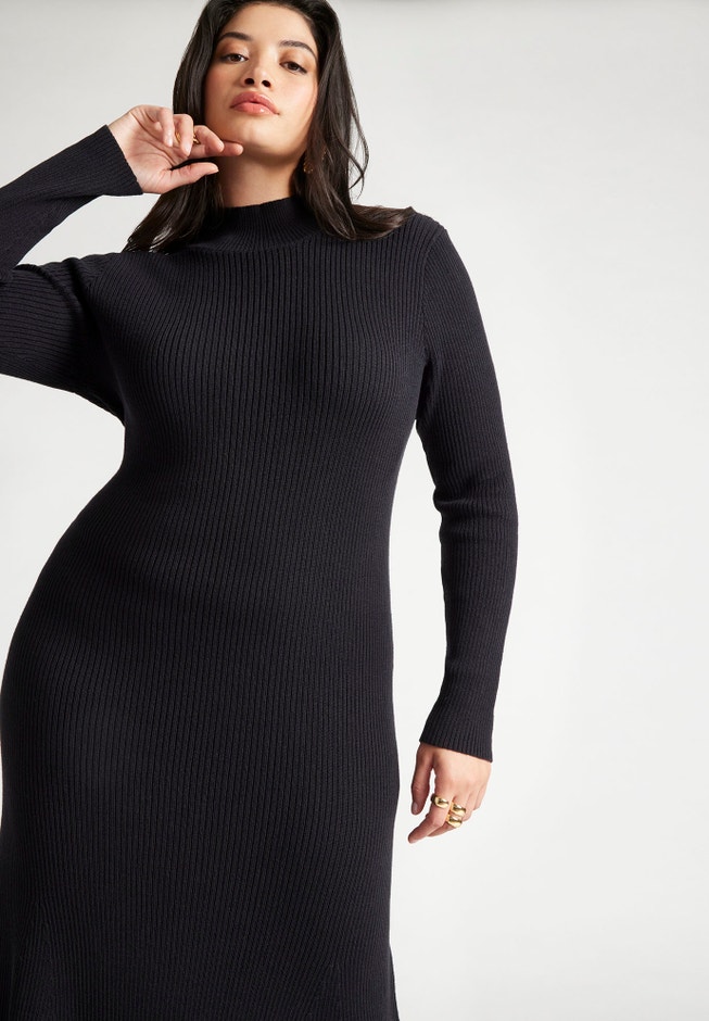 Trumpet Skirt Ribbed Dress image number null