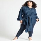 Barkwood x ELOQUII Chambray Tunic With Waist Ties image number null