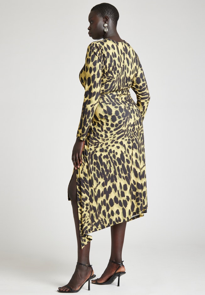 Printed Dress With Asym Hem image number 1