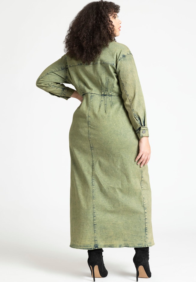 Fitted Denim Dress image number 2