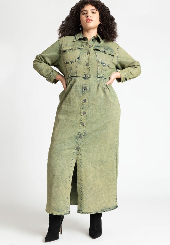 Fitted Denim Dress image number 3