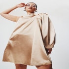 Pleated Shoulder Mini Dress image number null