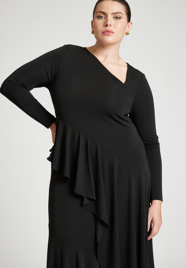 Asym Neckline Flounce Dress image number null
