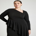 Asym Neckline Flounce Dress image number null