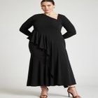 Asym Neckline Flounce Dress image number null