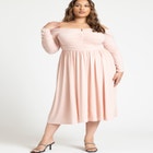 Off The Shoulder Ruched Dress image number null