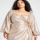 Sequin Wrap Dress image number null