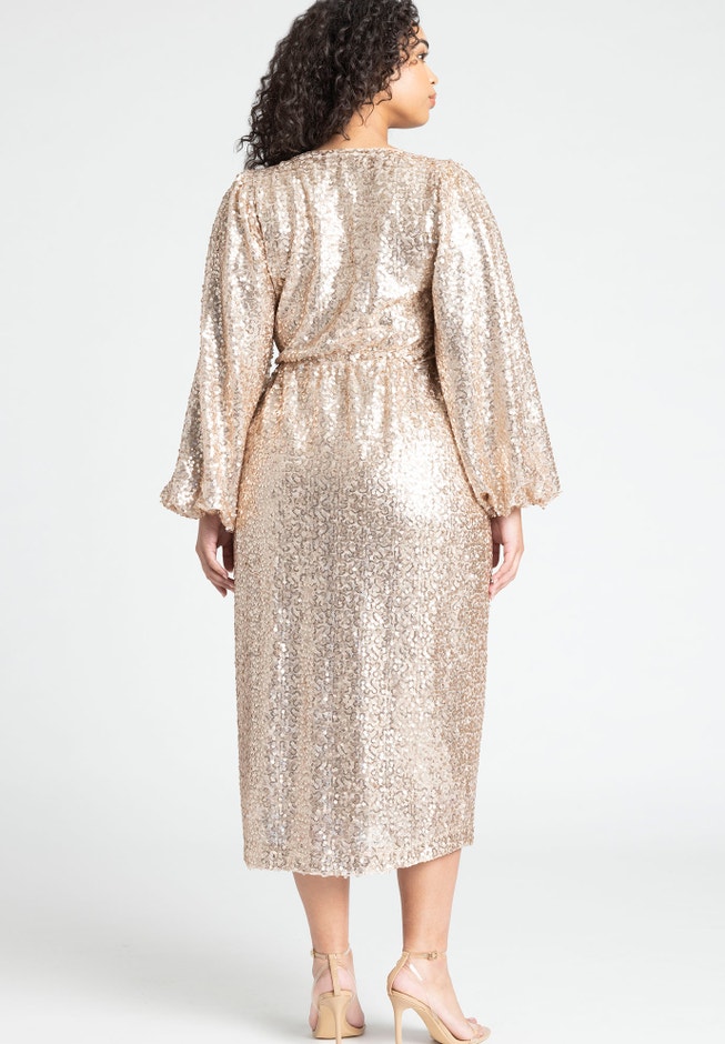Sequin Wrap Dress image number 2