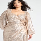 Sequin Wrap Dress image number null
