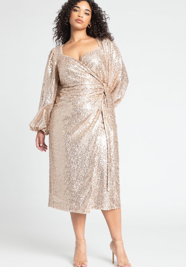 Sequin Wrap Dress image number 0