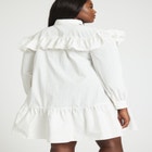 Ruffle Shirt Dress With Tie image number null