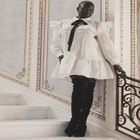 Ruffle Shirt Dress With Tie image number null