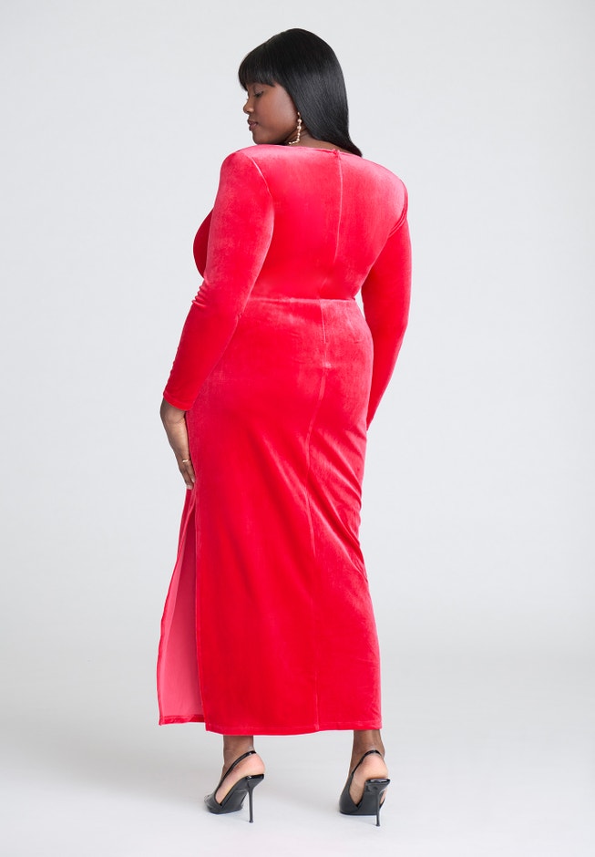 Velvet Tie Waist Gown image number null