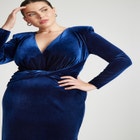 Velvet Tie Waist Gown image number null