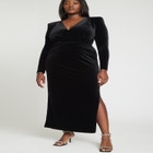 Velvet Tie Waist Gown image number null