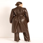 Belted Faux Leather Coat image number null