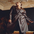 Belted Faux Leather Coat image number null