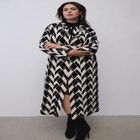 Geo Print Heavy Knit Duster image number null
