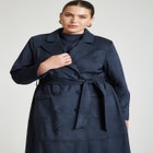 Barkwood x ELOQUII Faux Suede Trench image number null