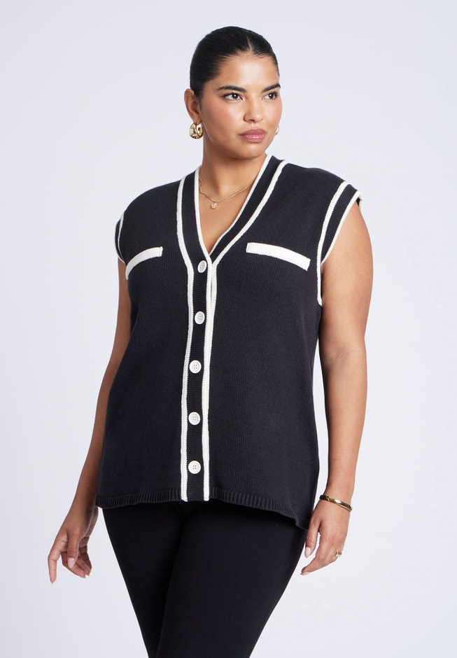 Oversized Sweater Vest image number null