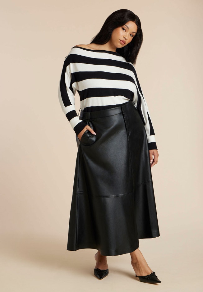 Asym Striped Sweater image number 2