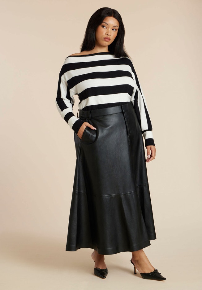 Asym Striped Sweater image number 3