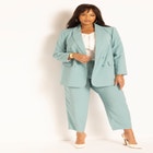 Double Breasted Longline Blazer With Shawl Collar image number null