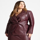 Faux Leather Asym Blazer image number null