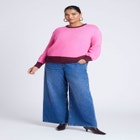 Contrast Rib Sweater image number null