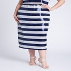 Sequin Striped Midi Skirt image number null