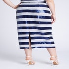 Sequin Striped Midi Skirt image number null