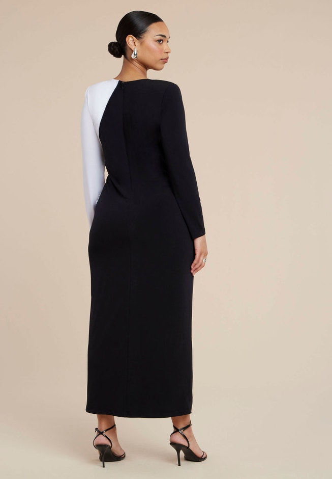 Colorblock Embellished Maxi Dress image number 2