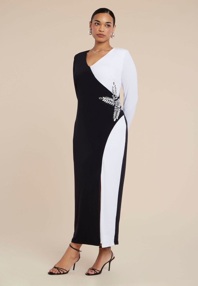 Colorblock Embellished Maxi Dress image number 0