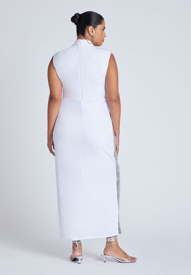 Funnel Neck Knit Dress With Sequin | ELOQUII Funnel Neck Knit Dress With Sequin | ELOQUII